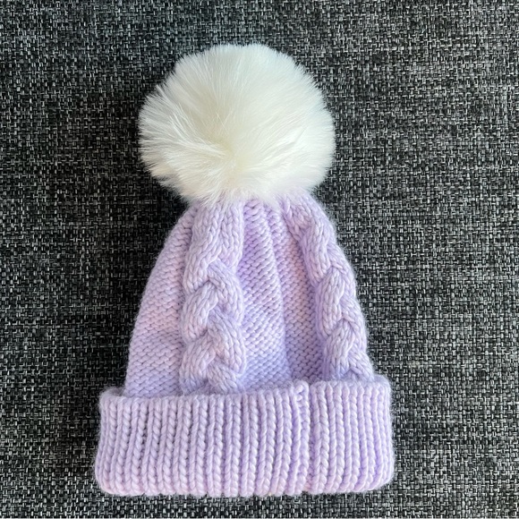 NWT Youth Turtle Fur Lavender Pom Pom Beanie - Picture 10 of 10